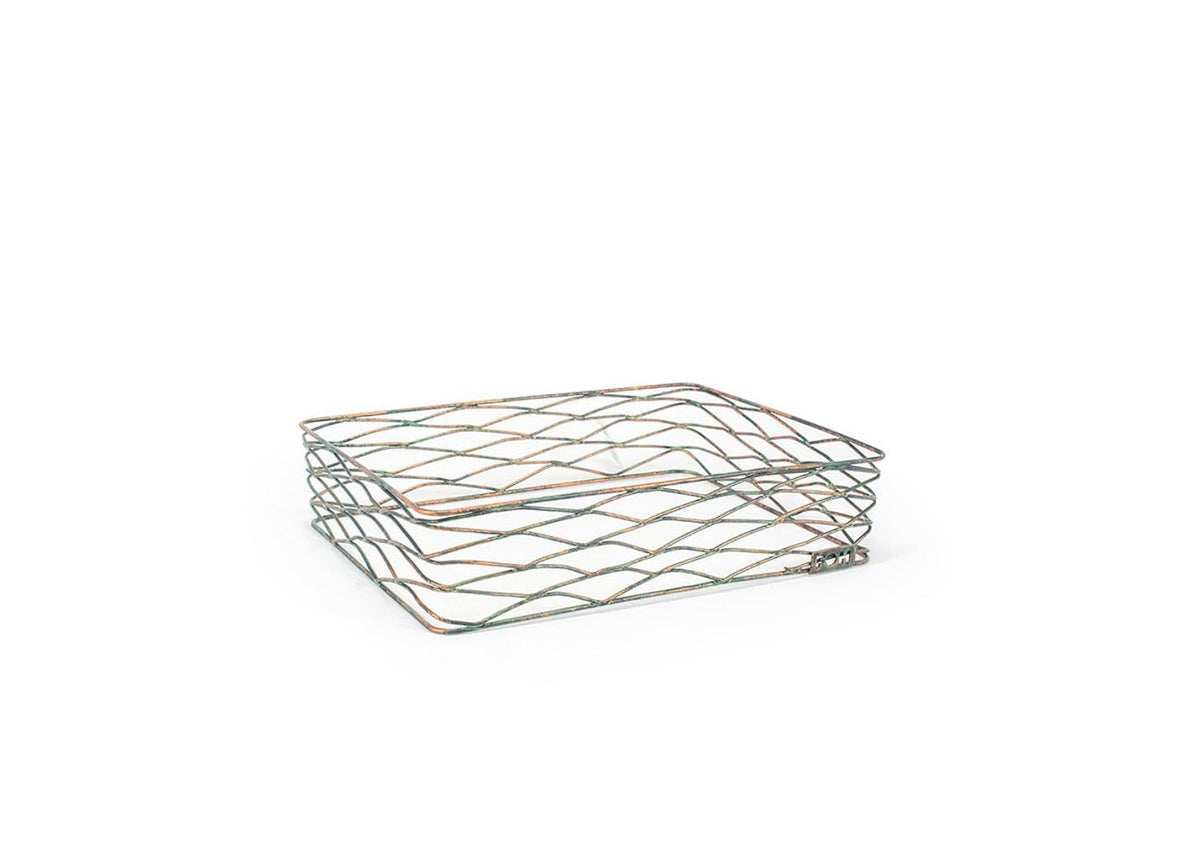 Organizer, Shallow, 12.25 x 9.5 x 2.75 Inch, Patina, Metal,2 - 1 EACH