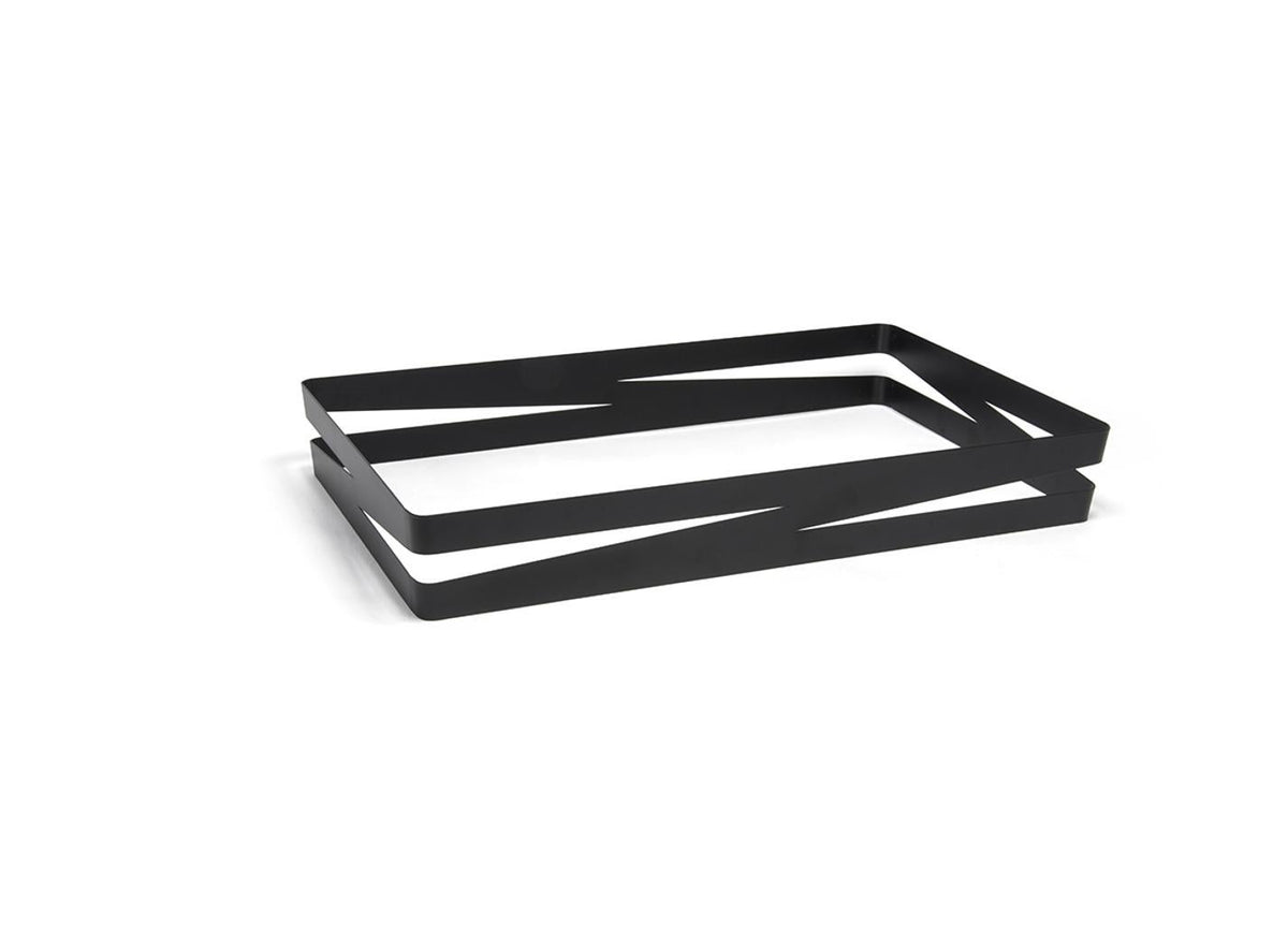 Organizer, Shallow, 12 x 2.75 Inch Full-Size, Zig Zag, Matte Black, Metal,2 - 1 COUNT