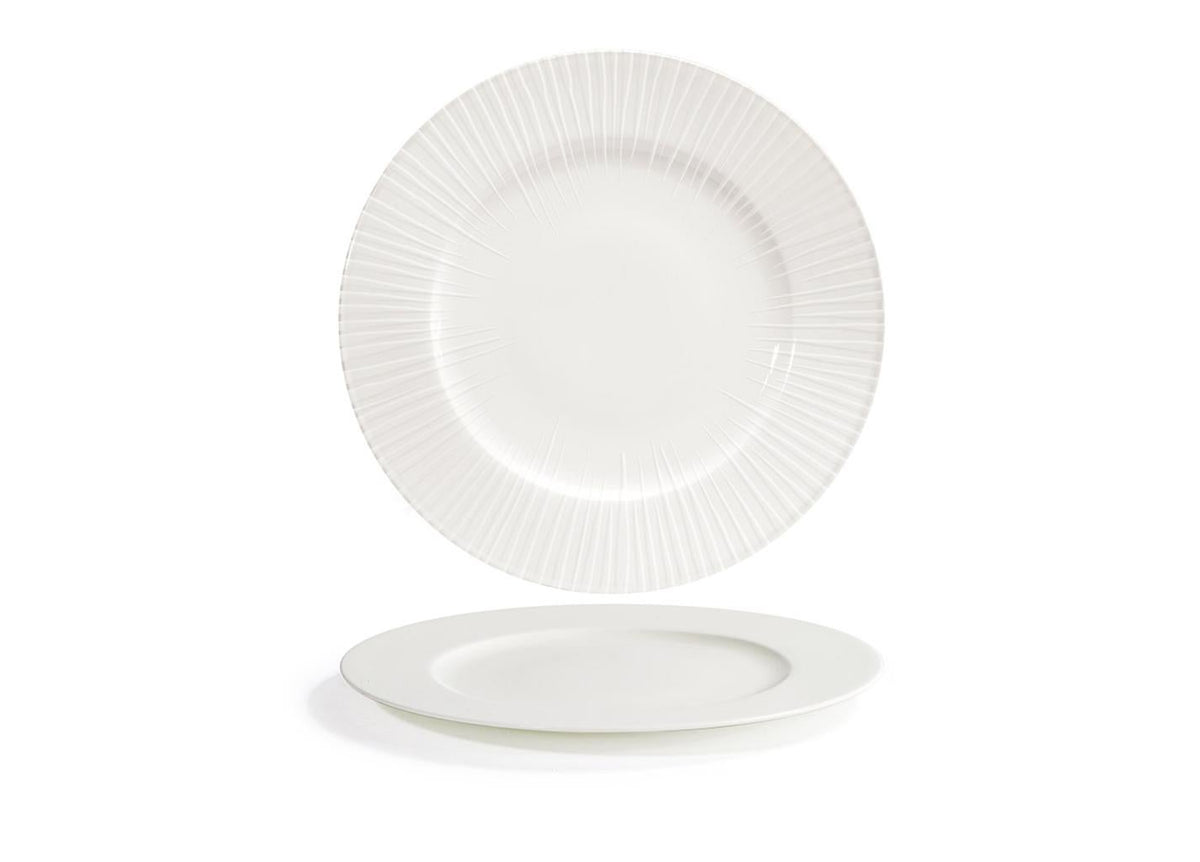Plates, Rim, Focus, 10.62 Inch, White, Round,6 - 1 COUNT
