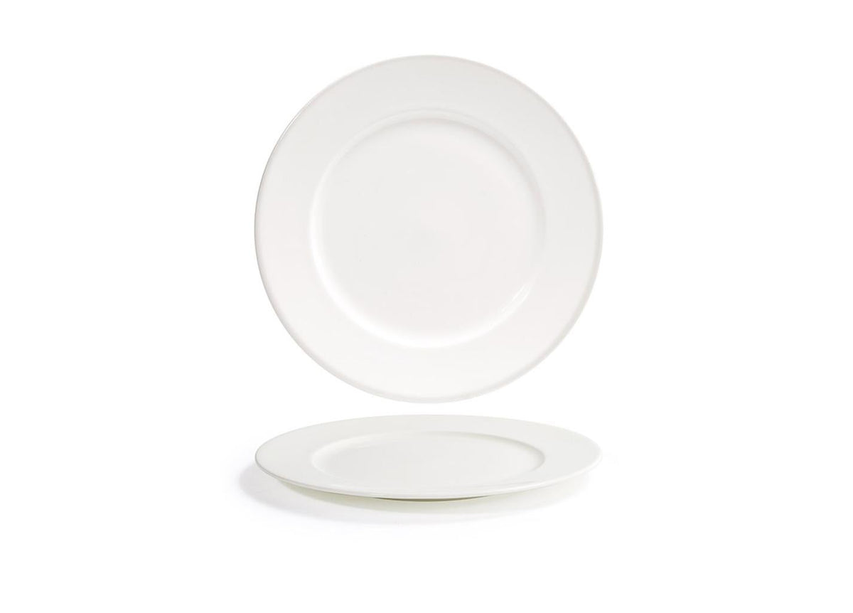 Plates, Rim, 9.5 Inch, White, Round,6 - 1 COUNT