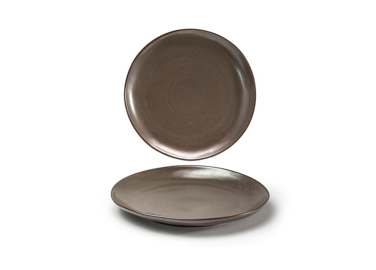 Plates, Porcelain, 11 Inch, Mocha, Round,6 - 1 COUNT