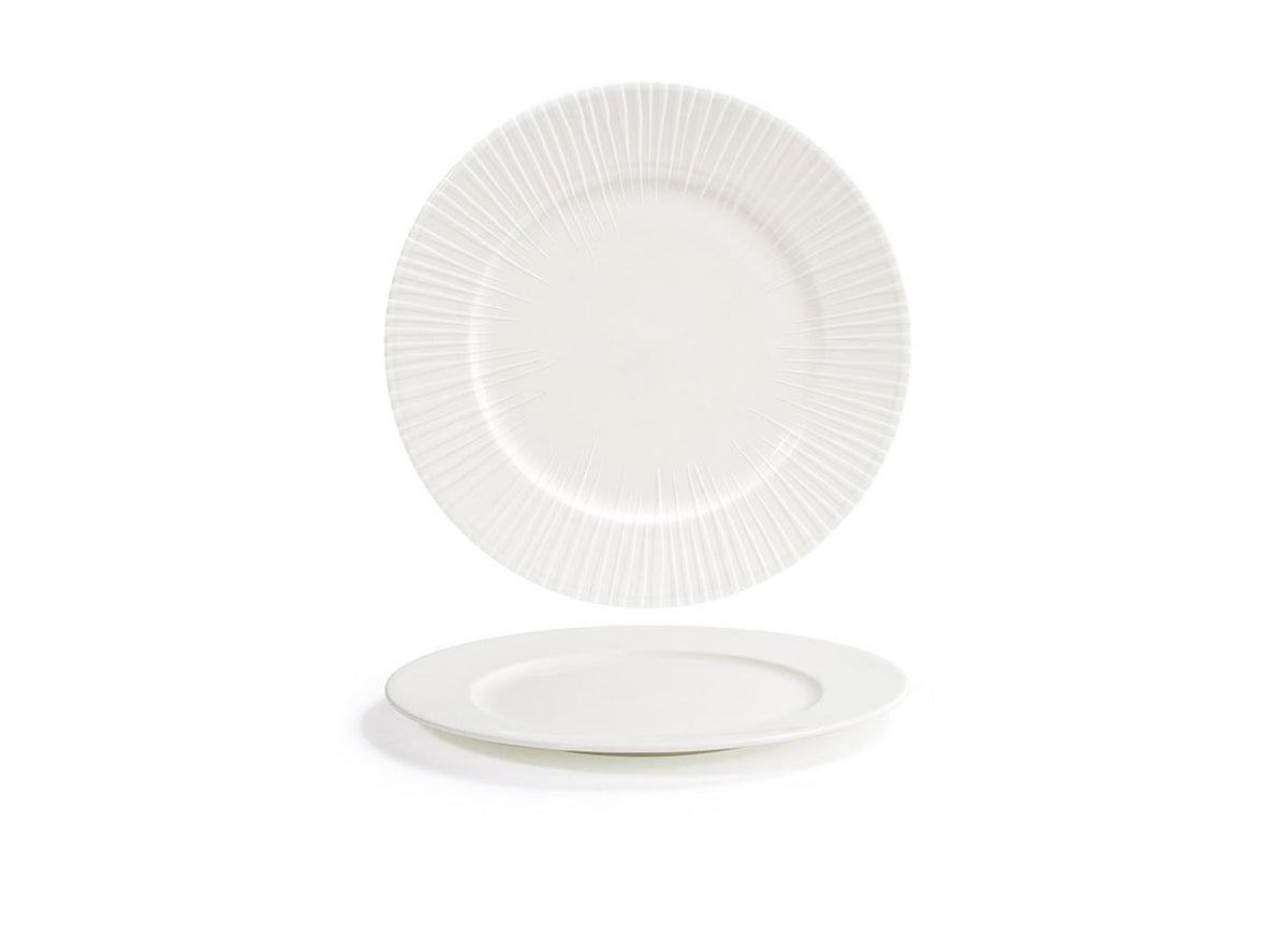 Plates, Rim, Focus, 9.5 Inch, White, Round,6 - 1 COUNT