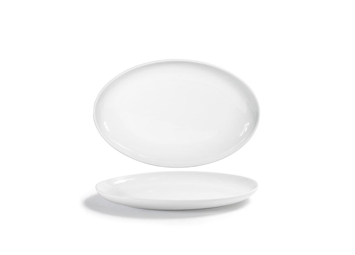 Plates, Porcelain, 13 Inch, White, Oval,4 - 1 COUNT