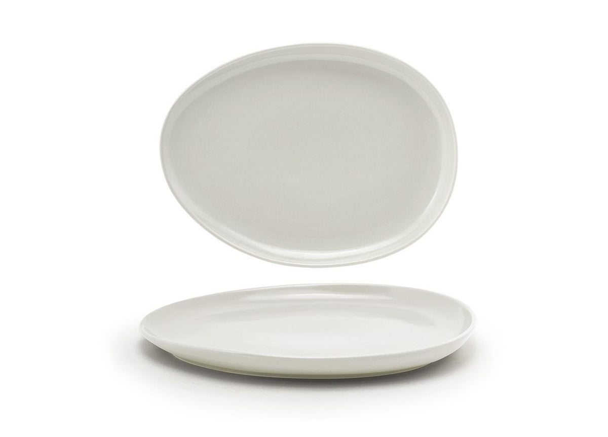 Plates, Low, Porcelain, 13 Inch, Scallop, Oval,2 - 1 COUNT