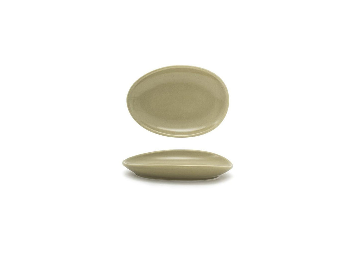 Plates, Porcelain, 5.5 Inch, Sea Grass, Oval,12 - 1 EACH