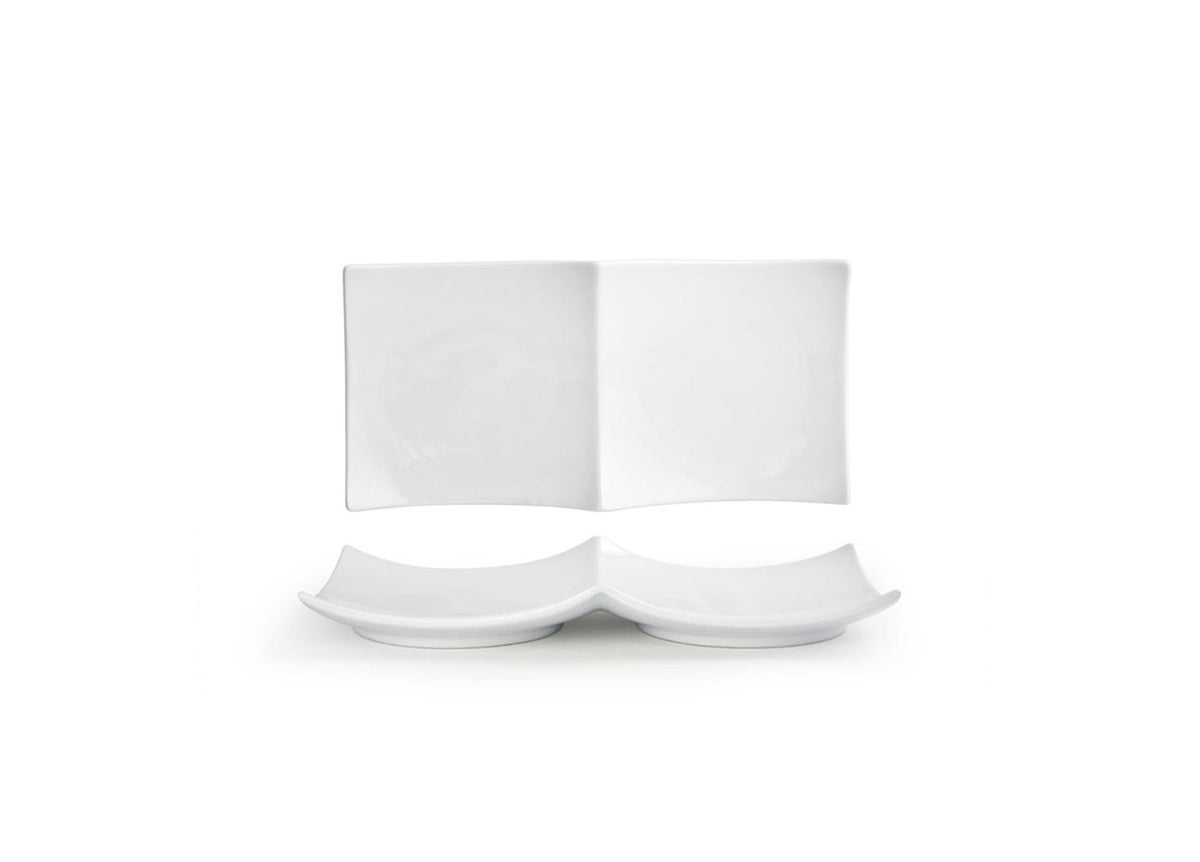Plates, Origami, 12 x 6 Inch, White, Undecorated, Rectangular with Flared Edges,6 - 1 COUNT