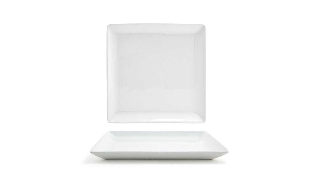 Plates, Mod, 10 Inch, White, Square, 10 Linear Inch,12 - 1 COUNT