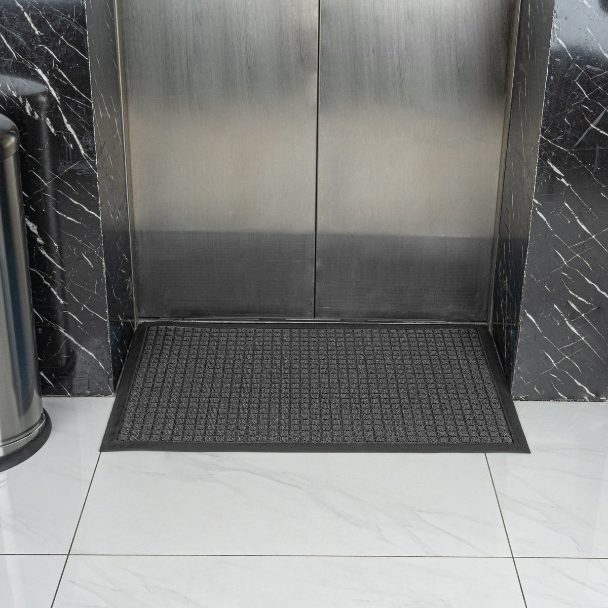 Floor Mat, Carpet, Comfy Feet, Heavy Duty, Gray, 36 x 24 Inch, Waffle, Polypropylene,1 - 1 EACH