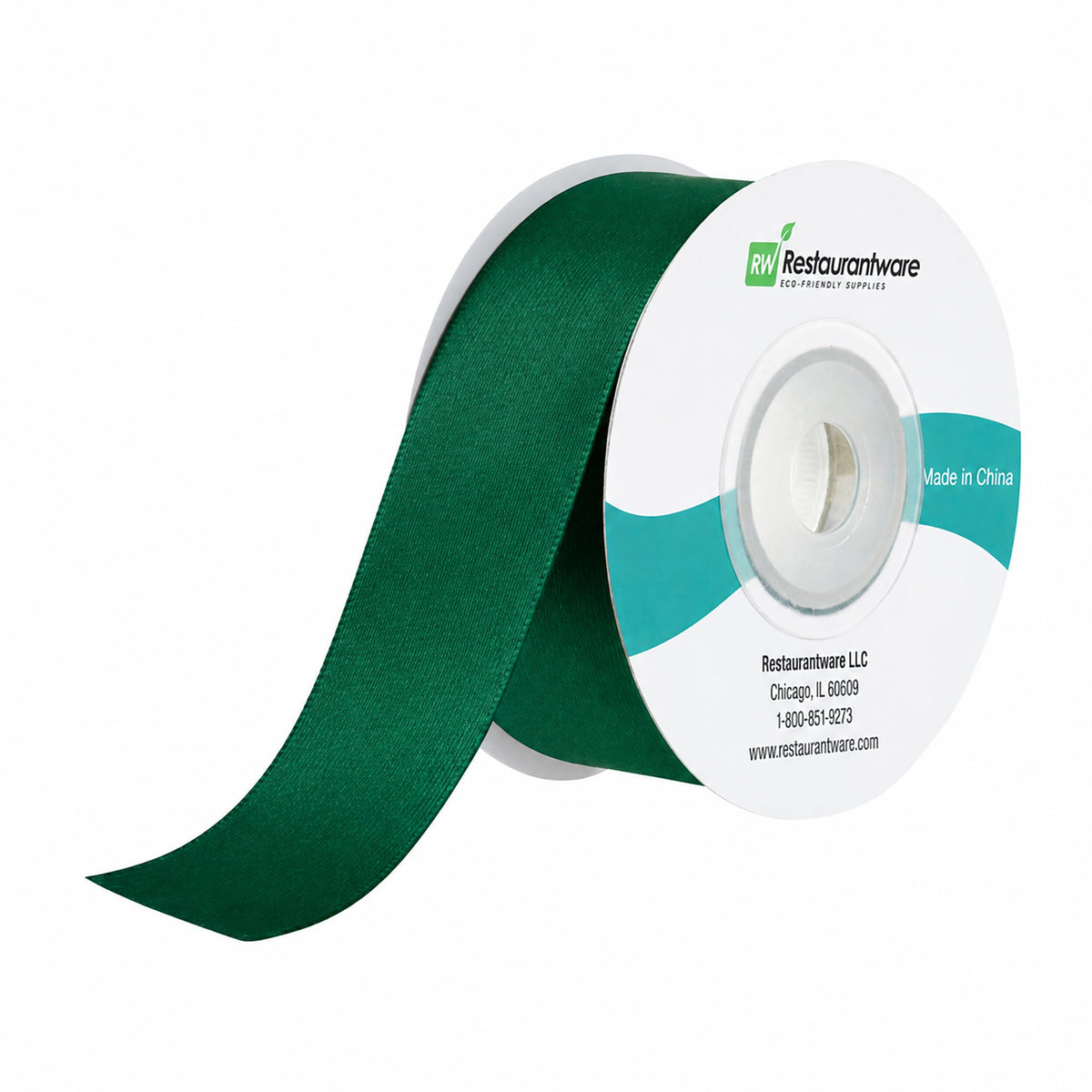 Ribbons, Satin, Gift Tek 1 Inch, Single-Face, Forest Green, Polyester, 10 Yard,1 - 30 FOOT