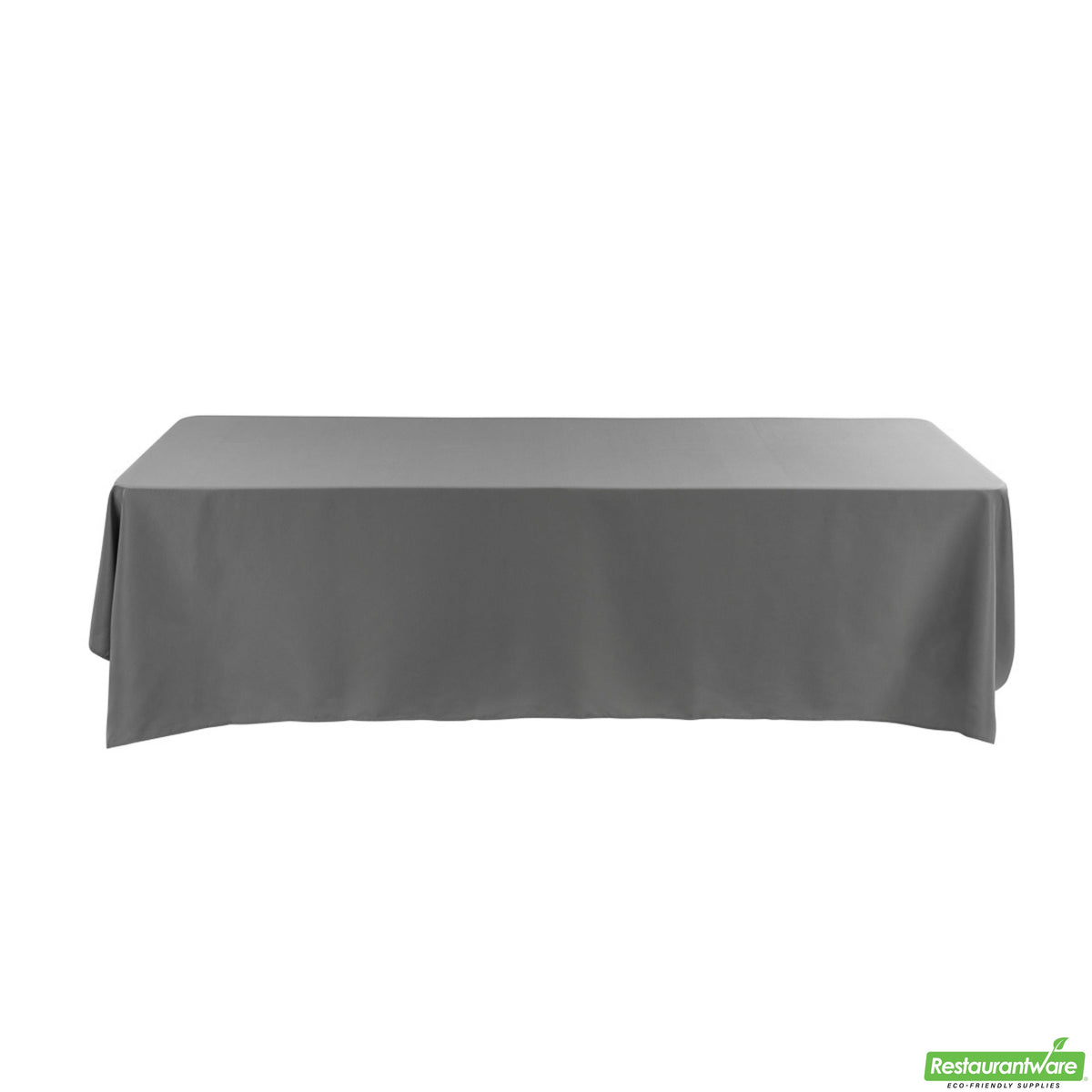 Table Covers, 90 x 132 Inch, Polyester, Gray, Rectangular, Hemmed,1 - 10 COUNT
