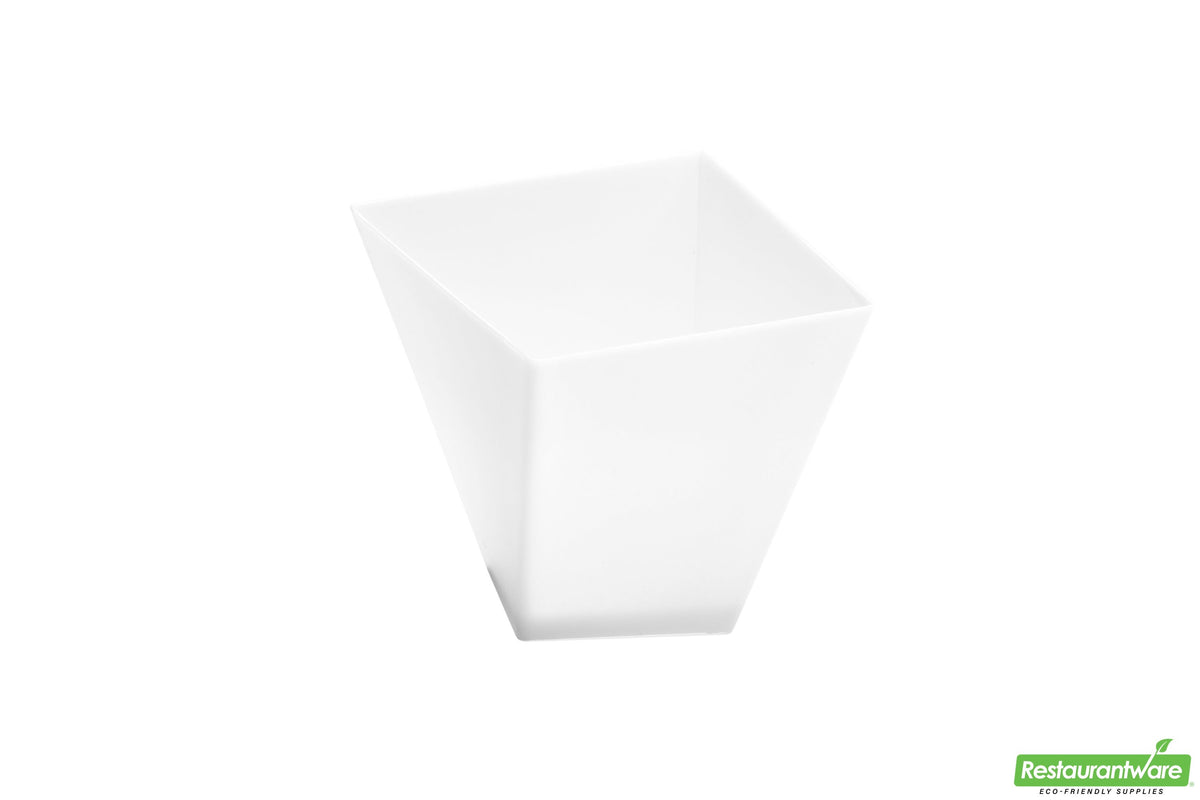 Plates, Dessert, 2 Ounce, Plastic, White Girata Design, Square, Heavyweight, 2 Ounce,1 - 100 COUNT