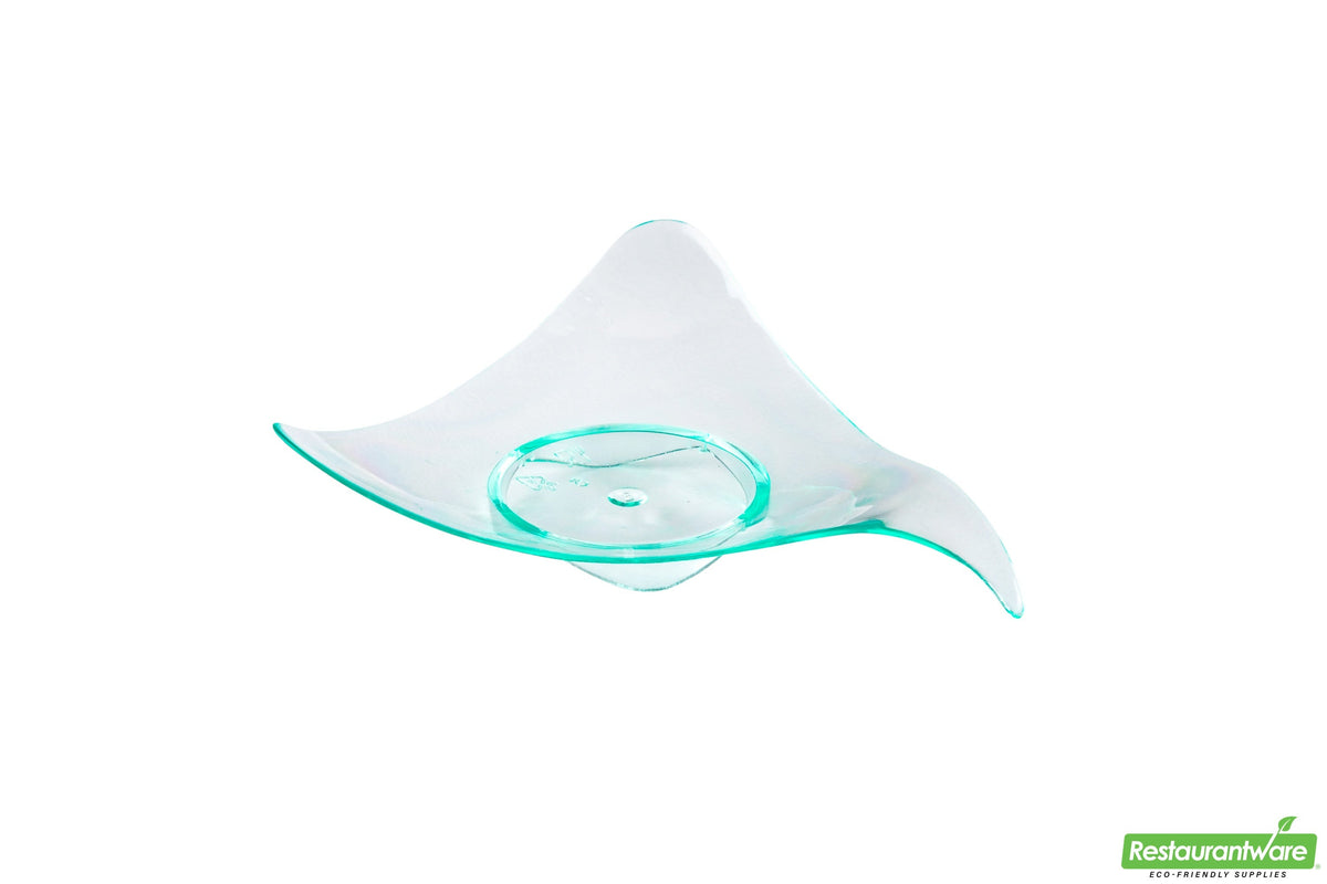 Plates, Shooting Star Appetizer, 3 Inch, Plastic, Sea Green Shooting Star Design, Triangle, Heavyweight, 3 Linear Inch,1 - 100 COUNT