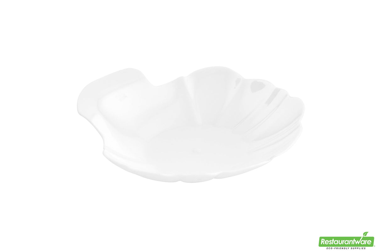 Plates, Appetizer, 3.25 Inch, Plastic, White Amust Bouche Design, Shell, Heavyweight, 3.25 Linear Inch,1 - 100 COUNT