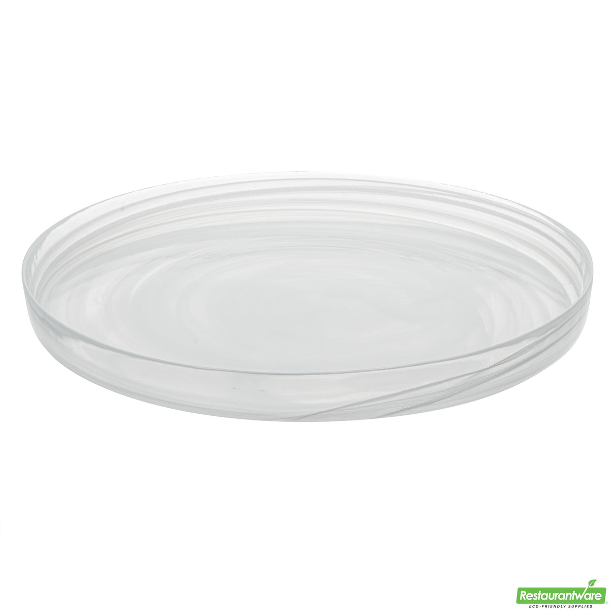 Plates, Vetri 13 x 13 x 1.5 Inch, Glass, White Alabaster, Round,6 - 1 COUNT