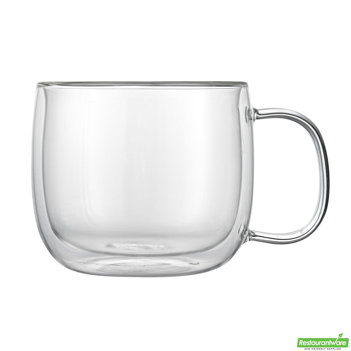 Mugs, Coffee, 17 Ounce, Glass, Double Wall, with Handle,6 - 2 COUNT