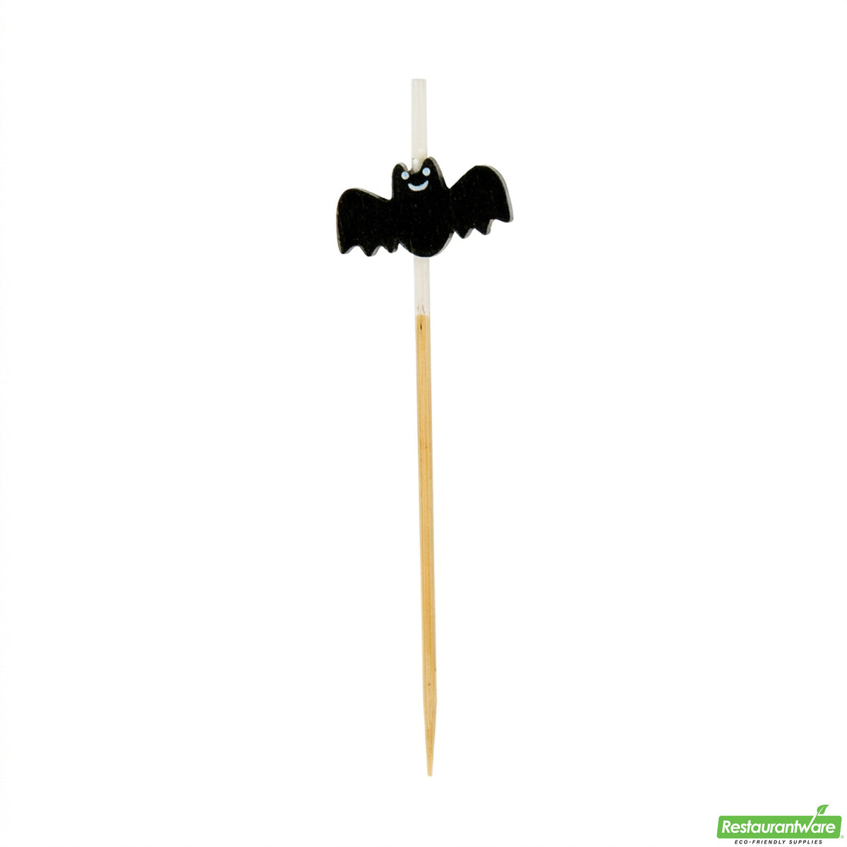 Skewers, 3.50 Inch, Bamboo, Black, Bat,10 - 100 COUNT