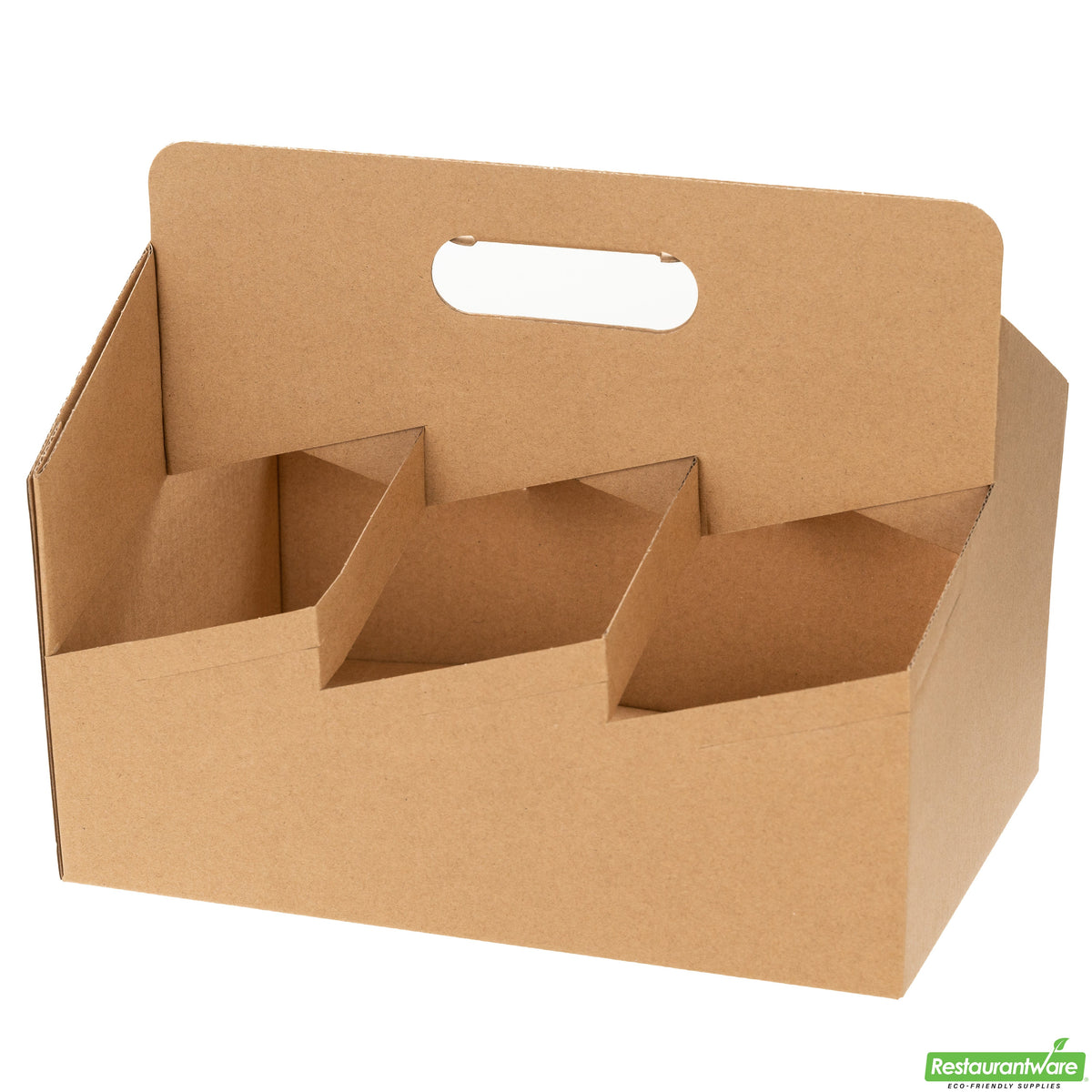 Carriers, Beverage, 6-Cup, Paper, Kraft, 11.75 x 7.75 x 9.50 Inch,1 - 100 COUNT