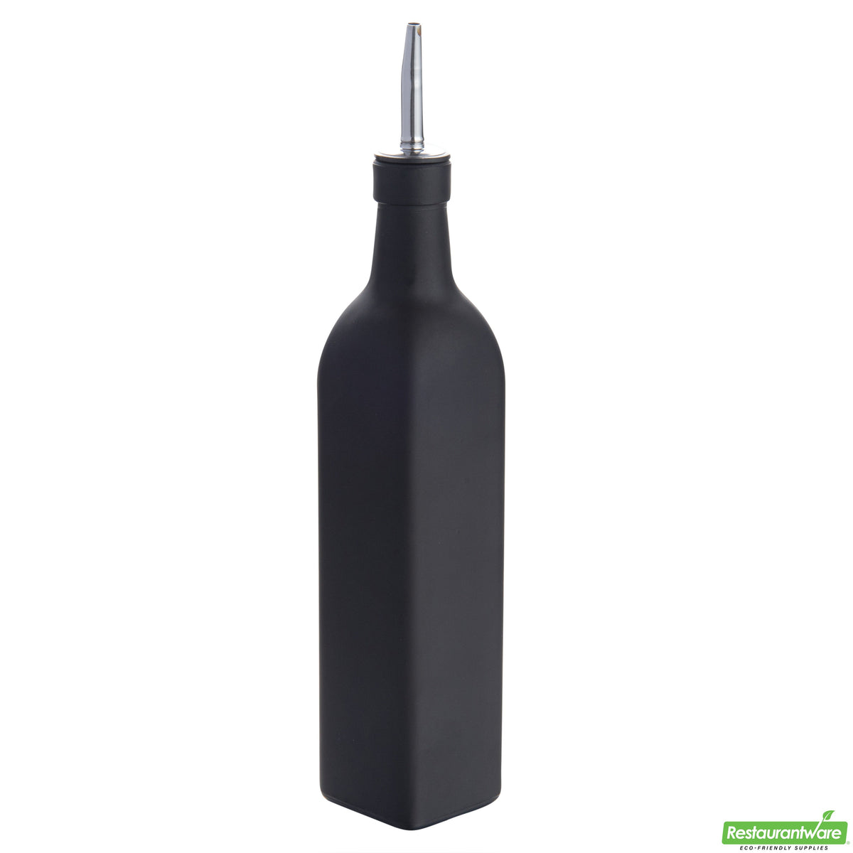 Bottle, Olive Oil, 17 Ounce, Black, Glass, with Stainless Steel Pourer,1 - 1 EACH