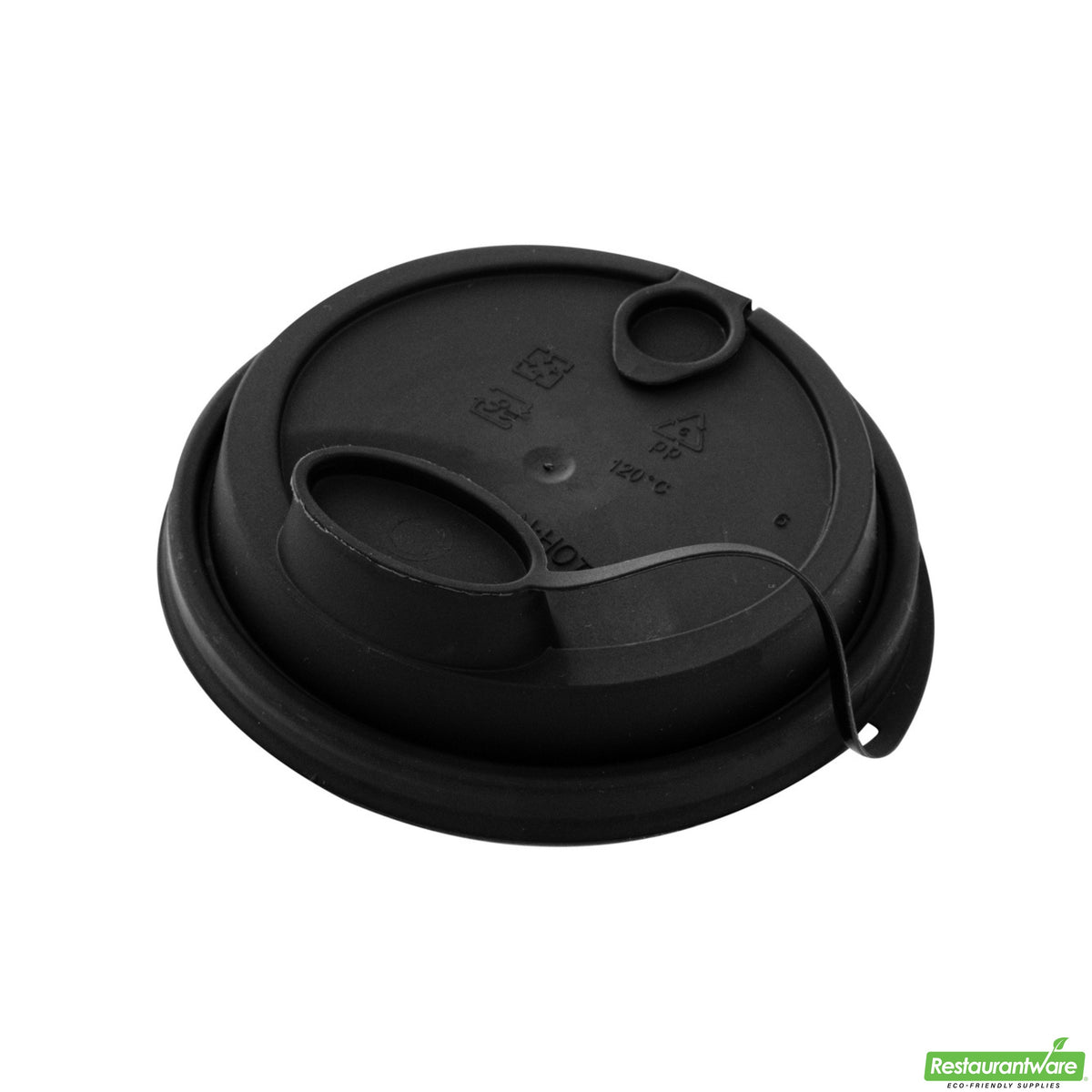 Lids, Straw Hole & Sip-Thru, Plastic, Black, with 2 Plugs, for 12/16/24 Ounce Cups,1 - 500 COUNT