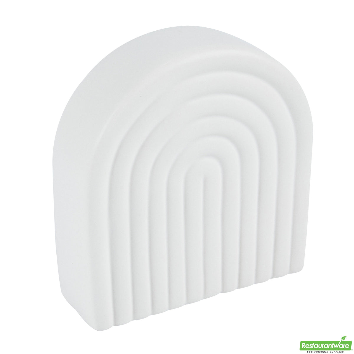 Vase, Table Art, 6 x 2 x 6.25 Inch, Ceramic, White, Rainbow Shape,1 - 1 EACH
