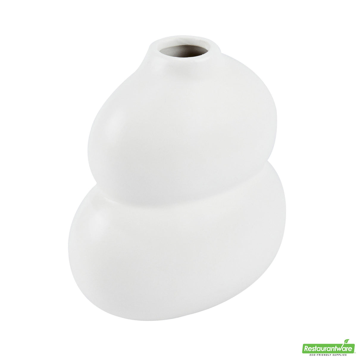 Vase, Table Art, 6.50 x 4 x 7 Inch, Ceramic, White, Gourd Shape,1 - 1 EACH