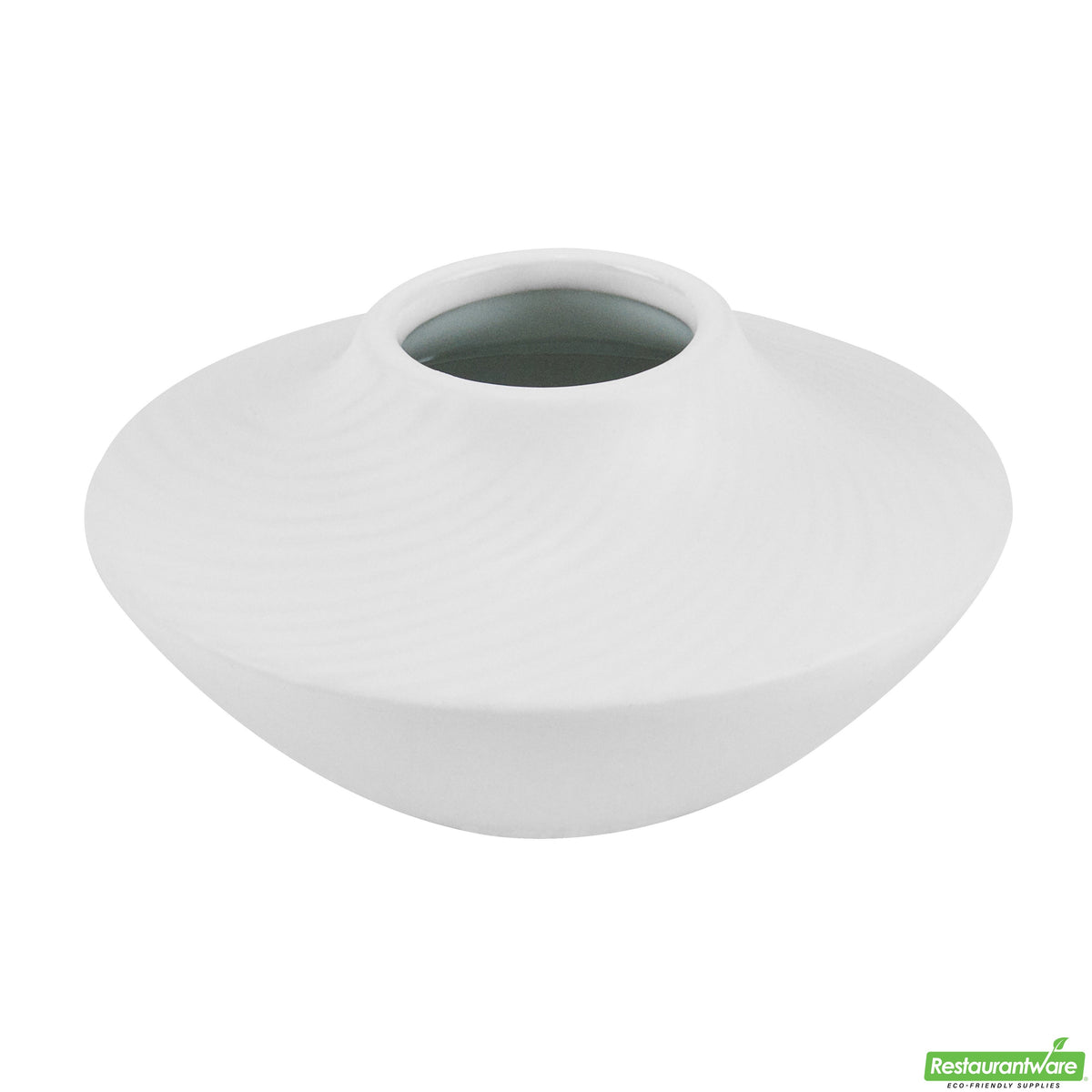 Vase, Table Art, 5.25 x 5.25 x 2.75 Inch, Ceramic, White, Swirl Shape,1 - 1 EACH