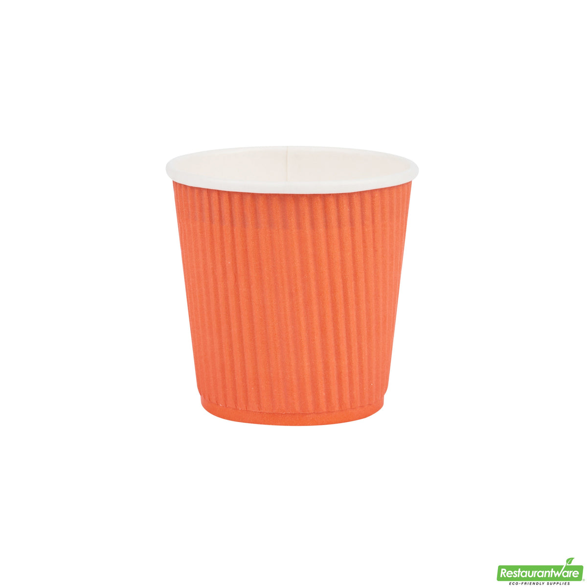 Cups, Hot, 4 Ounce, Paper, Tangerine Orange, Ripple-Wall, 4 Ounce,1 - 500 COUNT