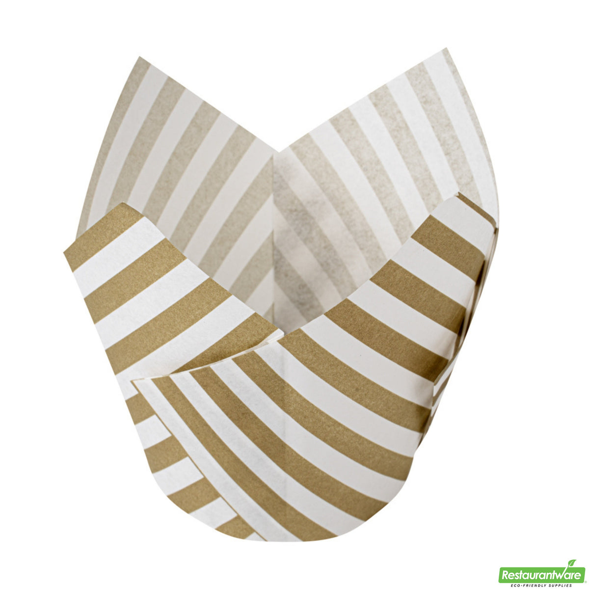 Cups, Baking, Panificio 3.5 Ounce, Paper Tulip, White Striped,500 - 1 COUNT