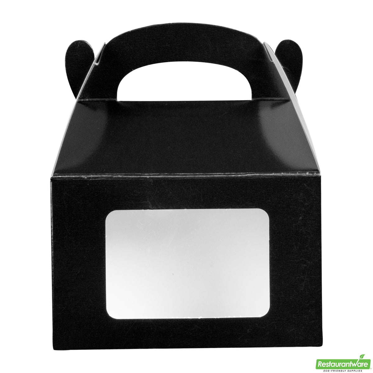 Boxes, Gable & Lunch, Bio Tek 4 x 2.50 x 2.50 Inch, Greaseproof Paper, Black, with Window,4 - 25 COUNT