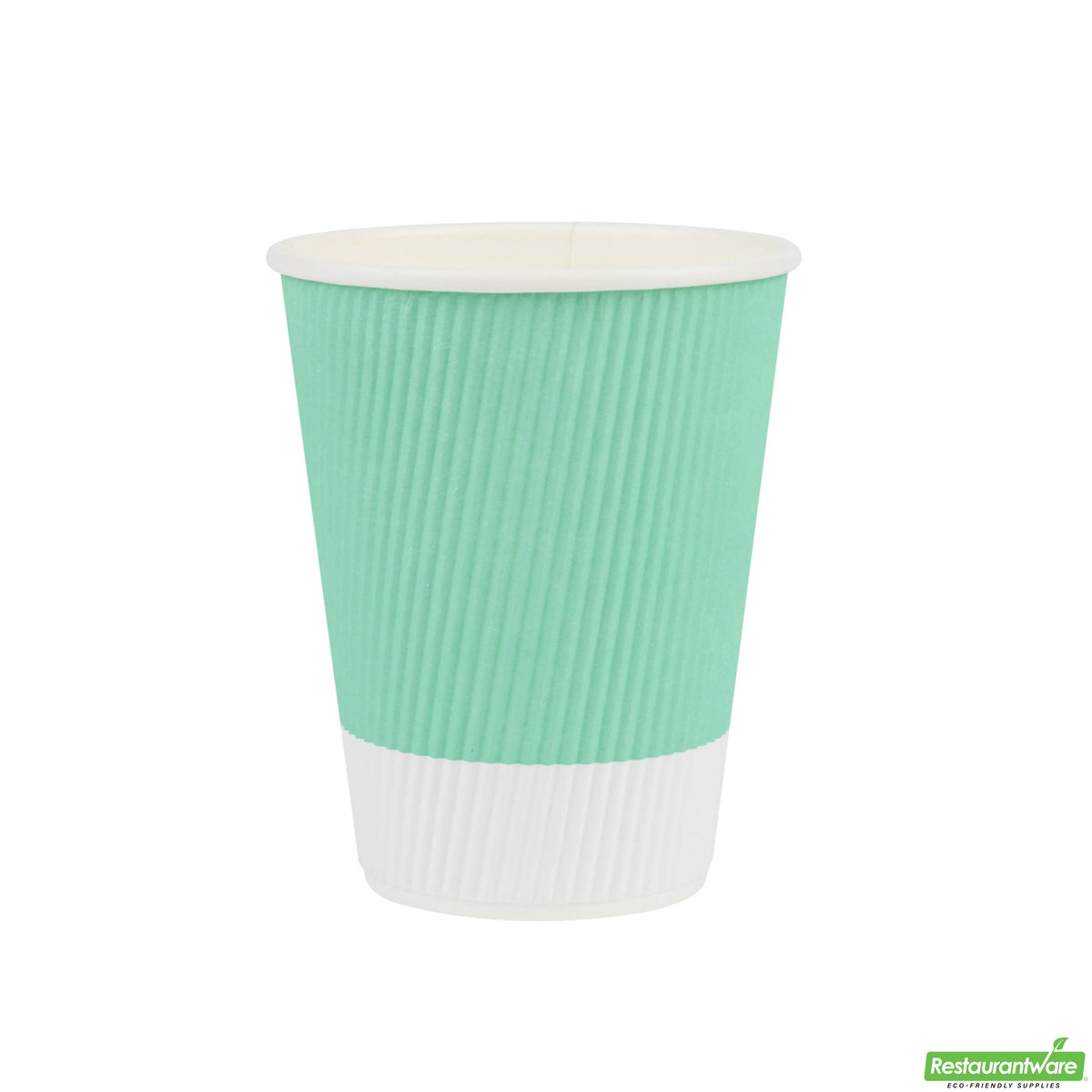 Cups, Hot, 12 Ounce, Paper, Light Green, Ripple Wall,1 - 500 COUNT
