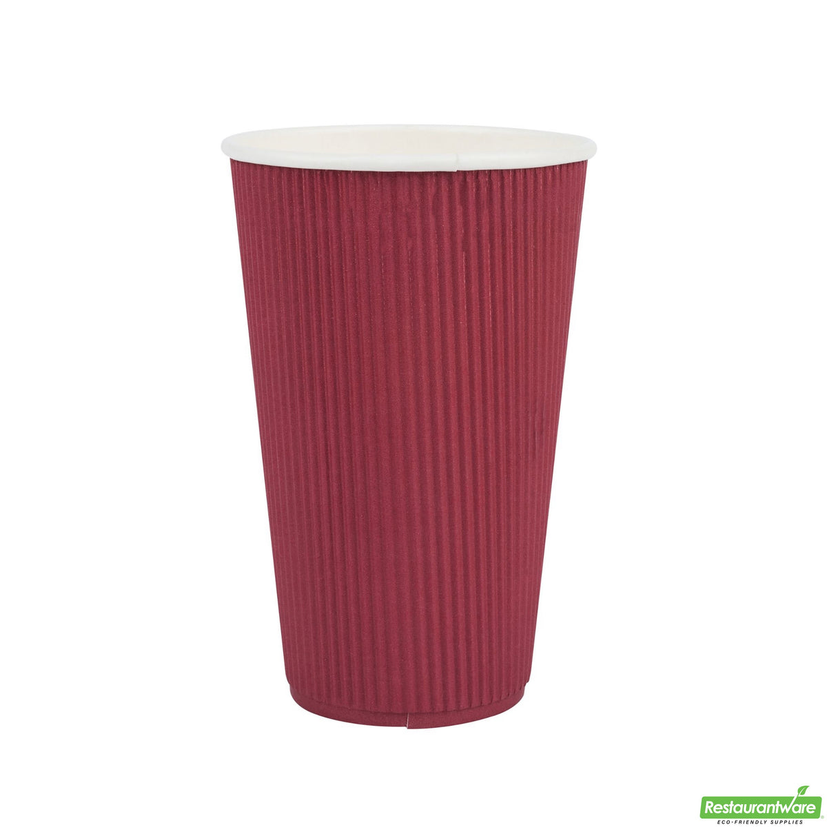 Cups, Hot, 16 Ounce, Paper, Crimson, Ripple Wall,1 - 500 COUNT