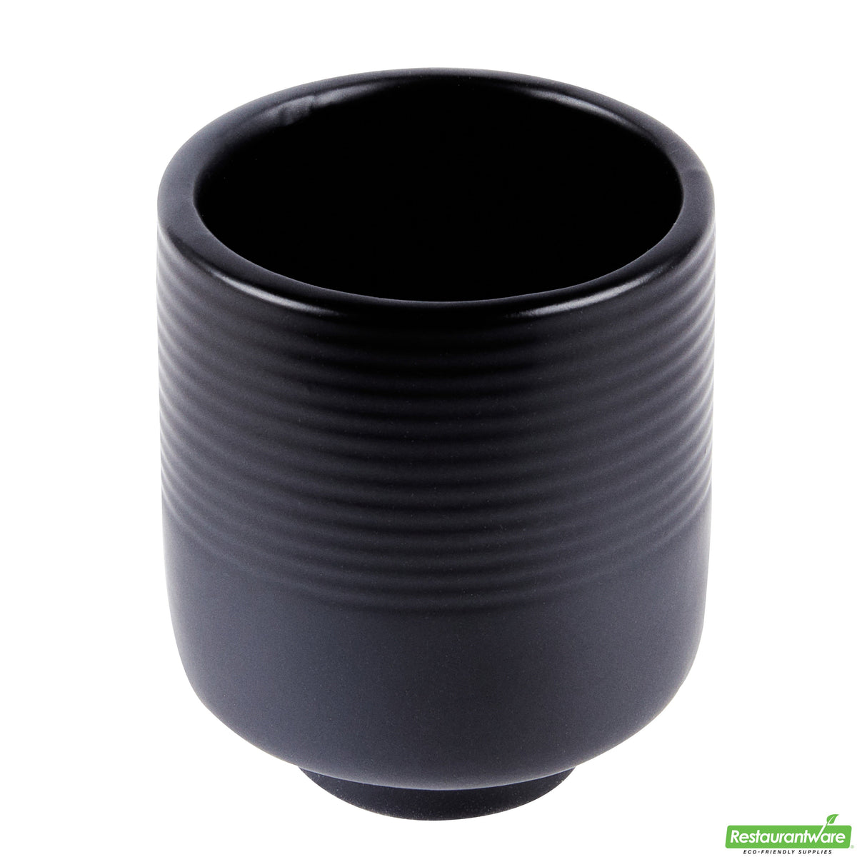 Vase, Table Art, 3 x 3 x 3.50 Inch, Ceramic, Black, Tea Cup Shape,1 - 1 EACH