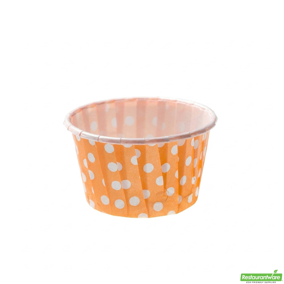 Cups, Baking, 1 Ounce, Paper, Hot Orange Polka Dot, Pleated, 1 Ounce,1 - 200 COUNT
