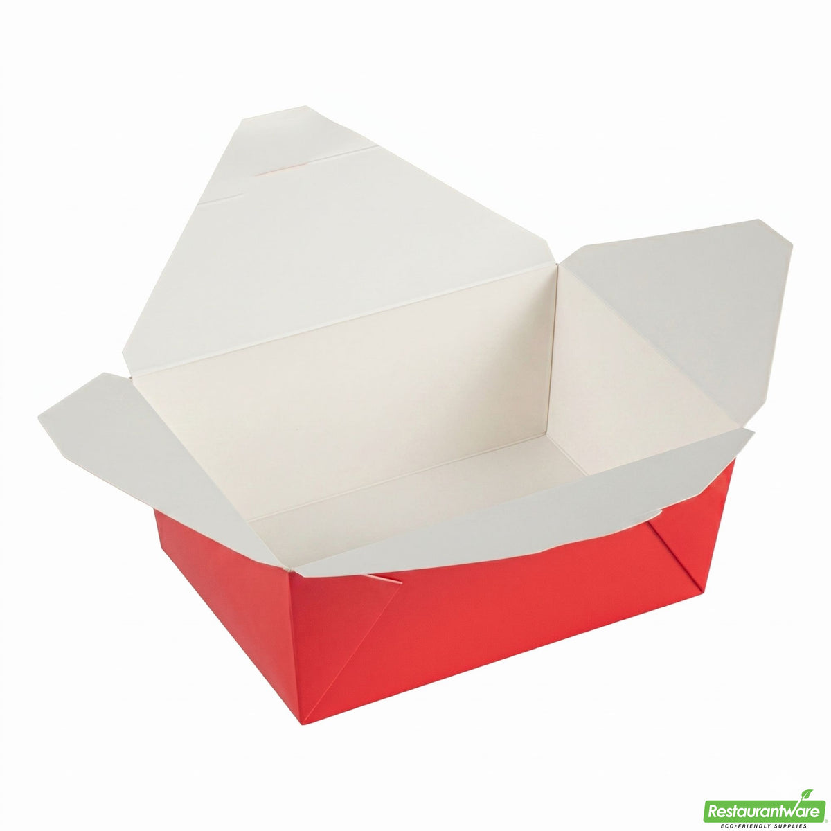 Containers, Take Out, Bio Tek #4 98 Ounce 8.5 x 6.25 x 3.5 Inch, Paper, Red, Rectangular, with Foldable Flaps & Tab Lock,1 - 200 COUNT