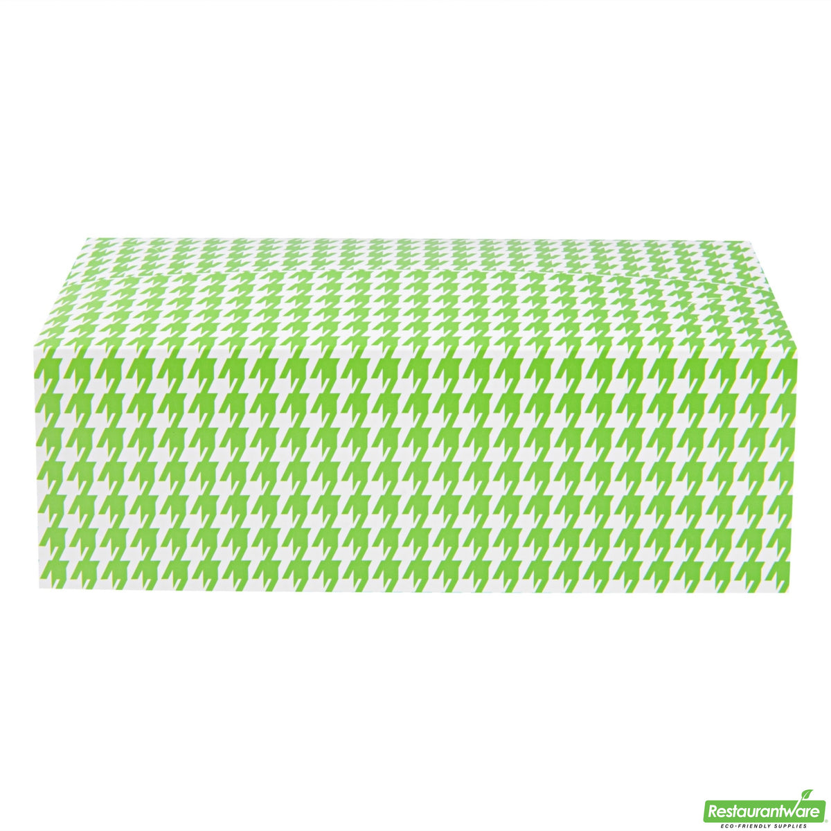 Boxes, Lunch & Chicken, Bio Tek 71 Ounce, Paper, Green Houndstooth, 8.75 x 5 x 3 Inch, with Fast Top,16 - 25 COUNT