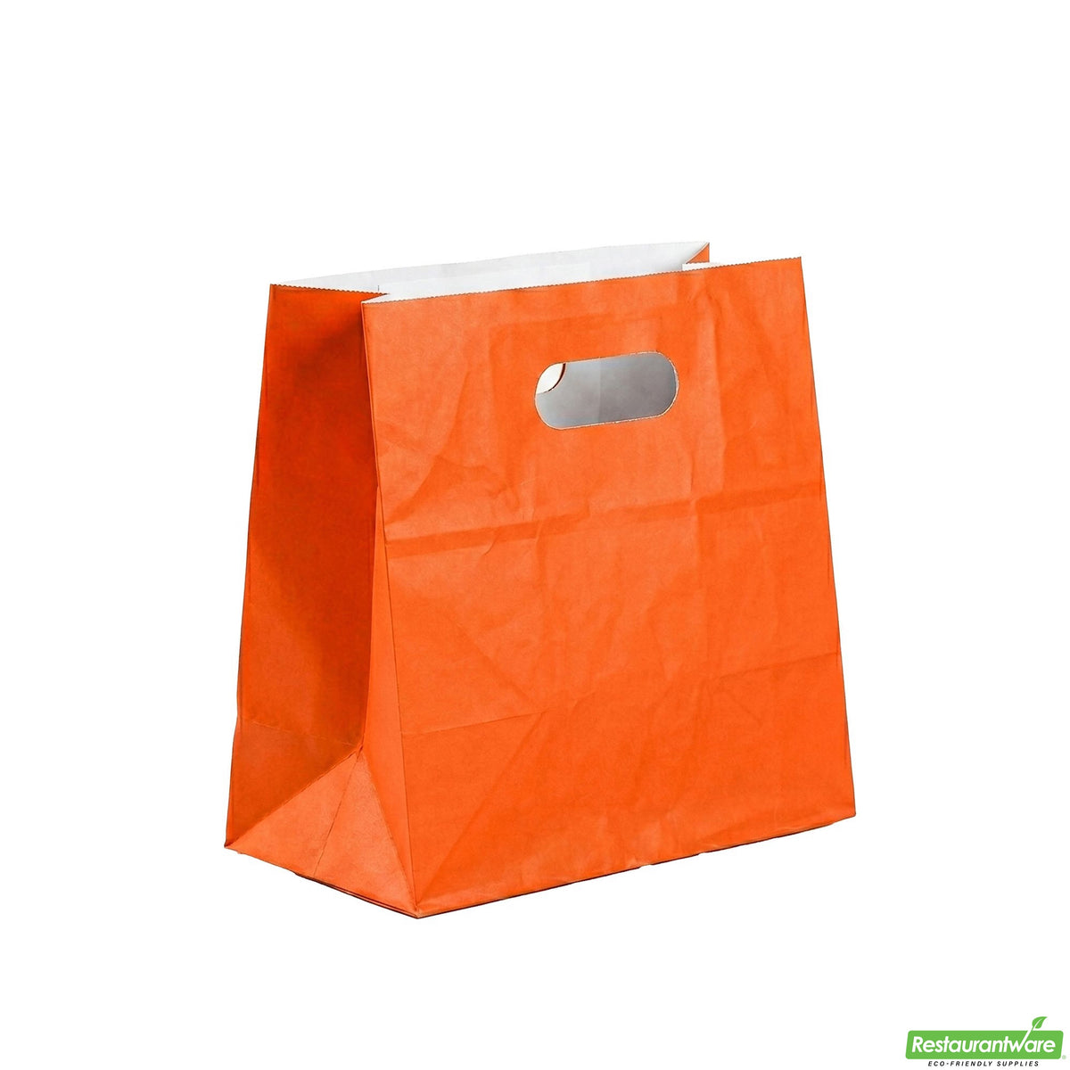 Bags, Take-Out, Bag Tek 11 x 7 x 11 Inch, Paper, Tangerine Orange, Rectangular, with Handles,100 - 1 COUNT