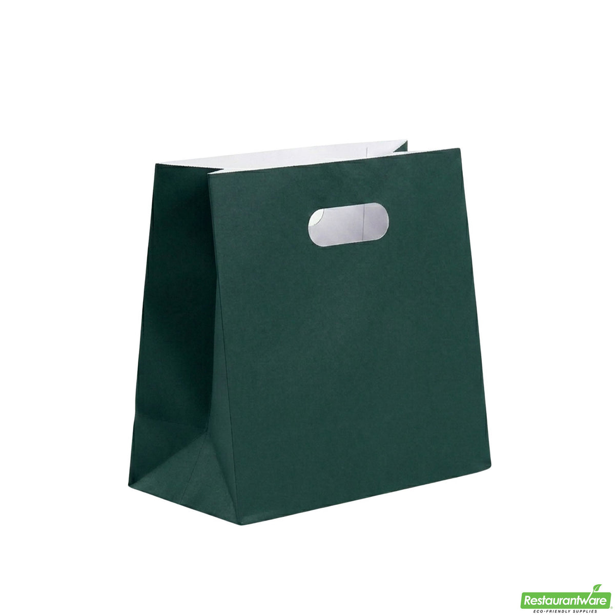 Bags, Take-Out, Bag Tek 11 x 7 x 11 Inch, Paper, Forest Green, Rectangular, with Handles,100 - 1 COUNT