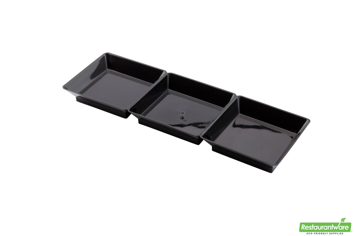 Plates, Appetizer, 7.5 Inch, Plastic, Black Terzetto Design, Square, Heavyweight, 7.5 Linear Inch,1 - 100 COUNT