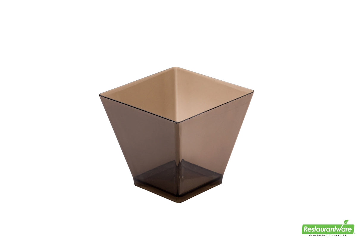 Cups, Mini Kova Dessert, 2 Ounce, Plastic, Smoked Grey, Square, 2 Ounce,1 - 100 COUNT
