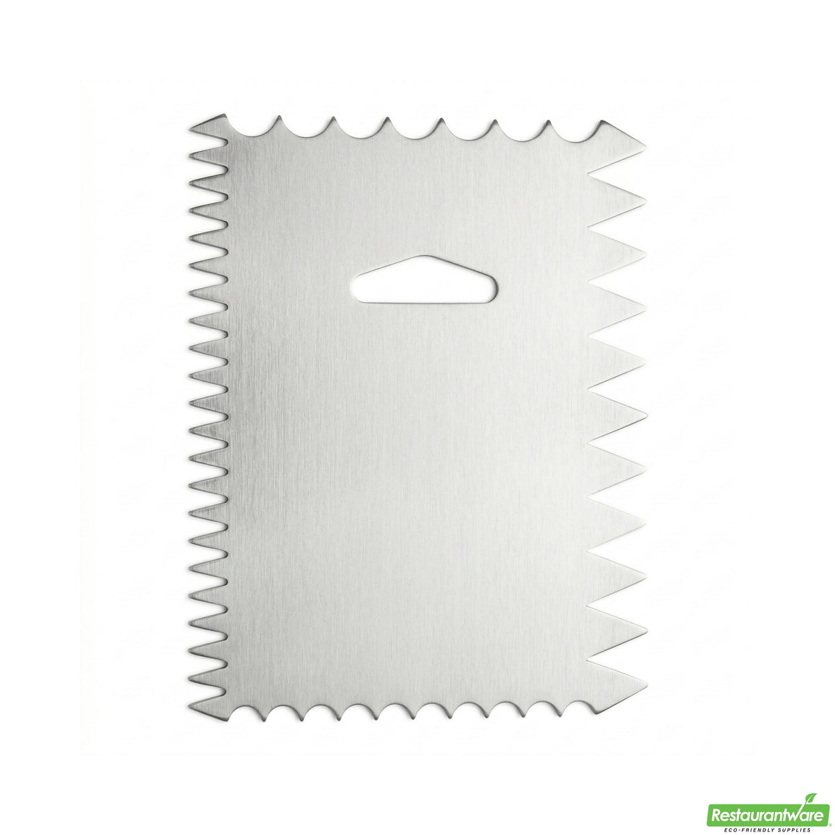 Scraper, Cake, 4-Pattern, 4.8 x 3.8 Inch, Metal, with Wave & Wide Tooth Edge,1 - 1 EACH