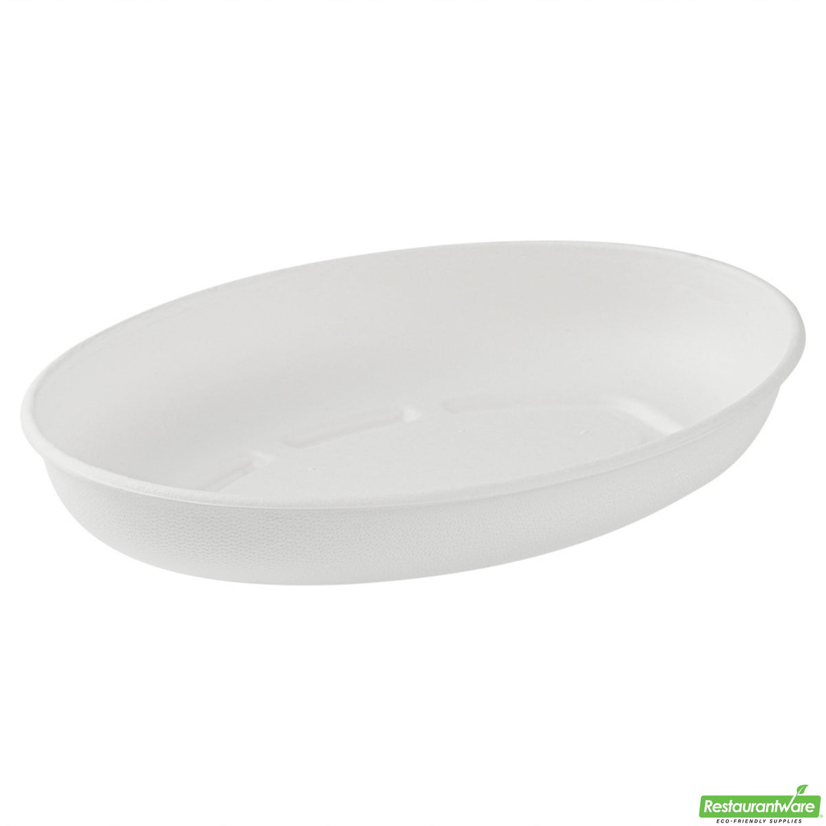 Plates, Salad, Pulp Safe 9.25 x 6 x 1.5 Inch, Sugarcane, White, Oval, 26 Ounce,100 - 1 COUNT