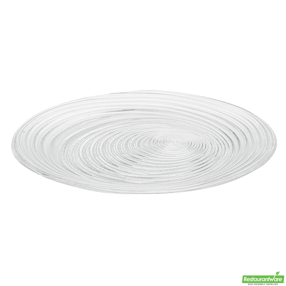 Plates, Vetri 11.75 x 11.75 x 1.25 Inch, Glass Swirl, Clear, Round,6 - 1 COUNT