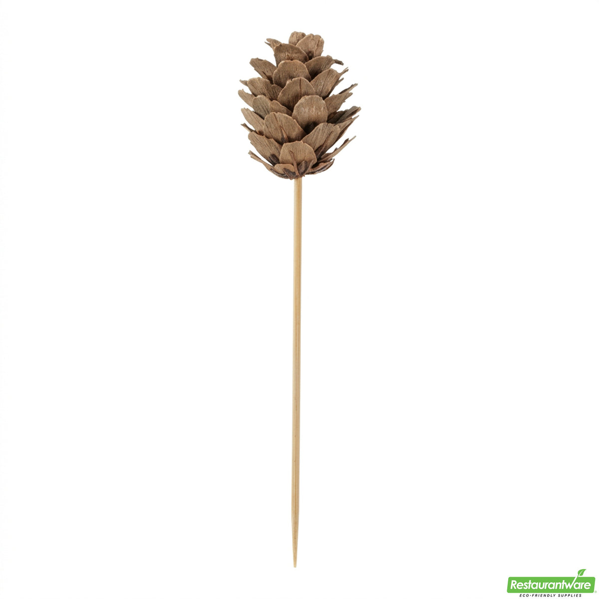 Skewers, 4 Inch, Bamboo, with Mini Pine Cone, 4 Linear Inch,1 - 500 COUNT