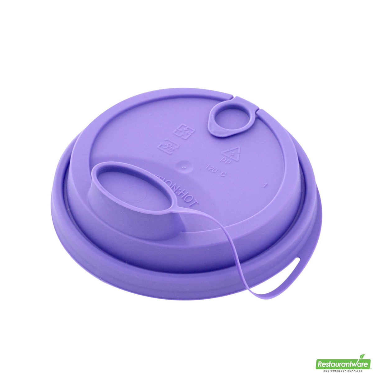 Lids, Straw Hole & Sip-Thru, Plastic, Purple, with 2 Plugs, for 12/16/24 Ounce Cups,1 - 500 COUNT