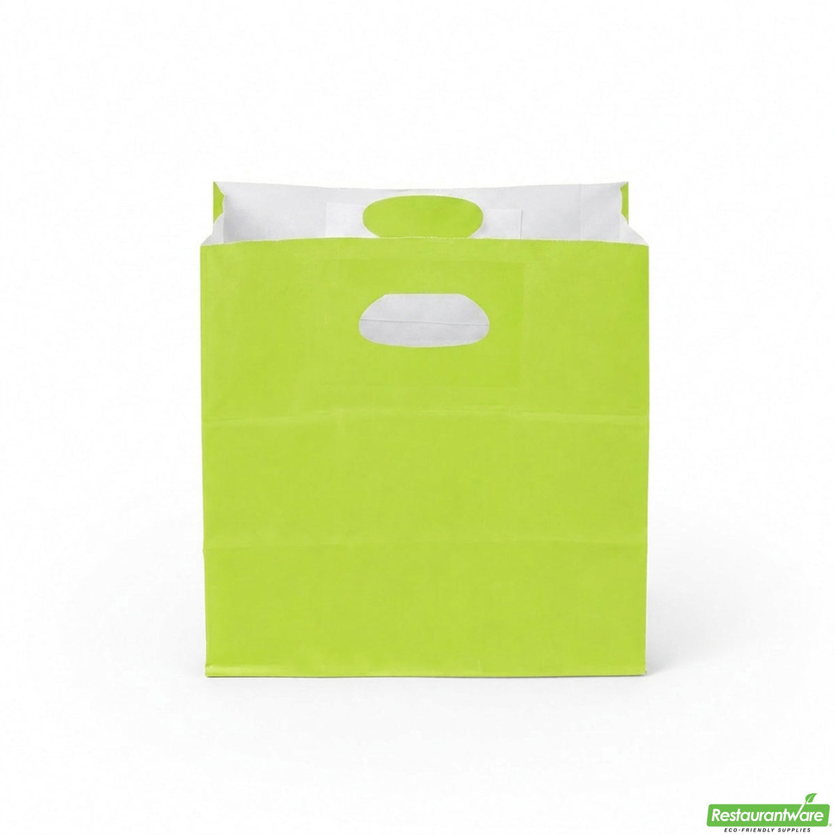 Bags, Take-Out, Bag Tek 11 x 7 x 11 Inch, Paper, Eco Green, Rectangular, with Handles,100 - 1 COUNT