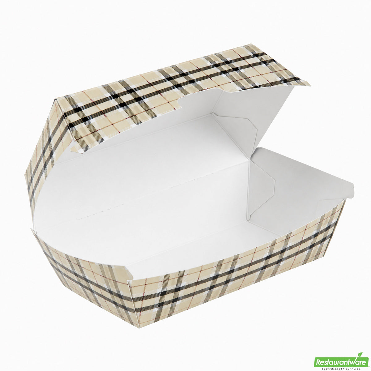 Containers, Hot Dog & Sandwich, Bio Tek 6.75 x 3.50 x 3.50 Inch, Paper, Plaid, Rectangular,100 - 1 COUNT