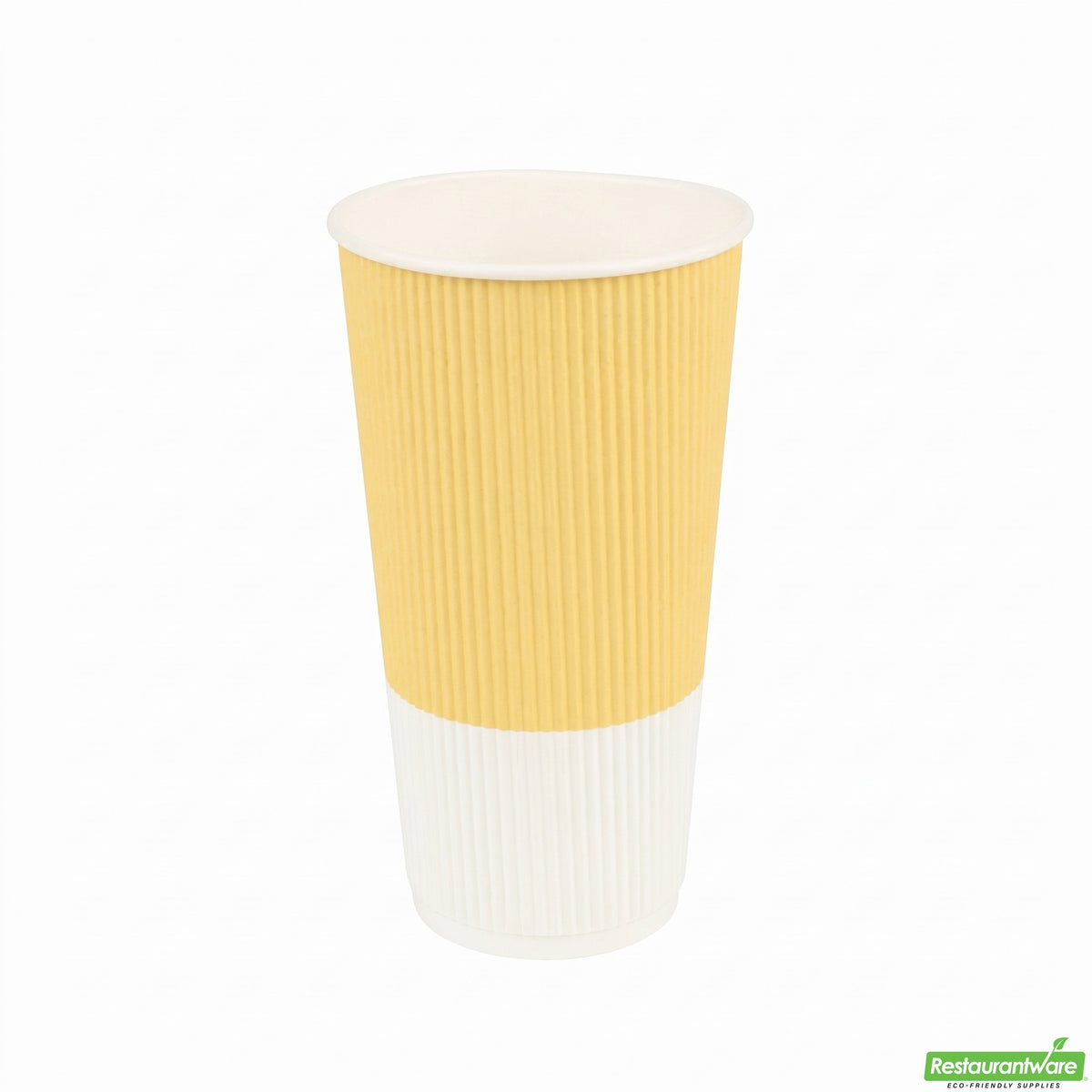Cups, Hot, 20 Ounce, Paper, Light Yellow, Ripple Wall,1 - 250 COUNT