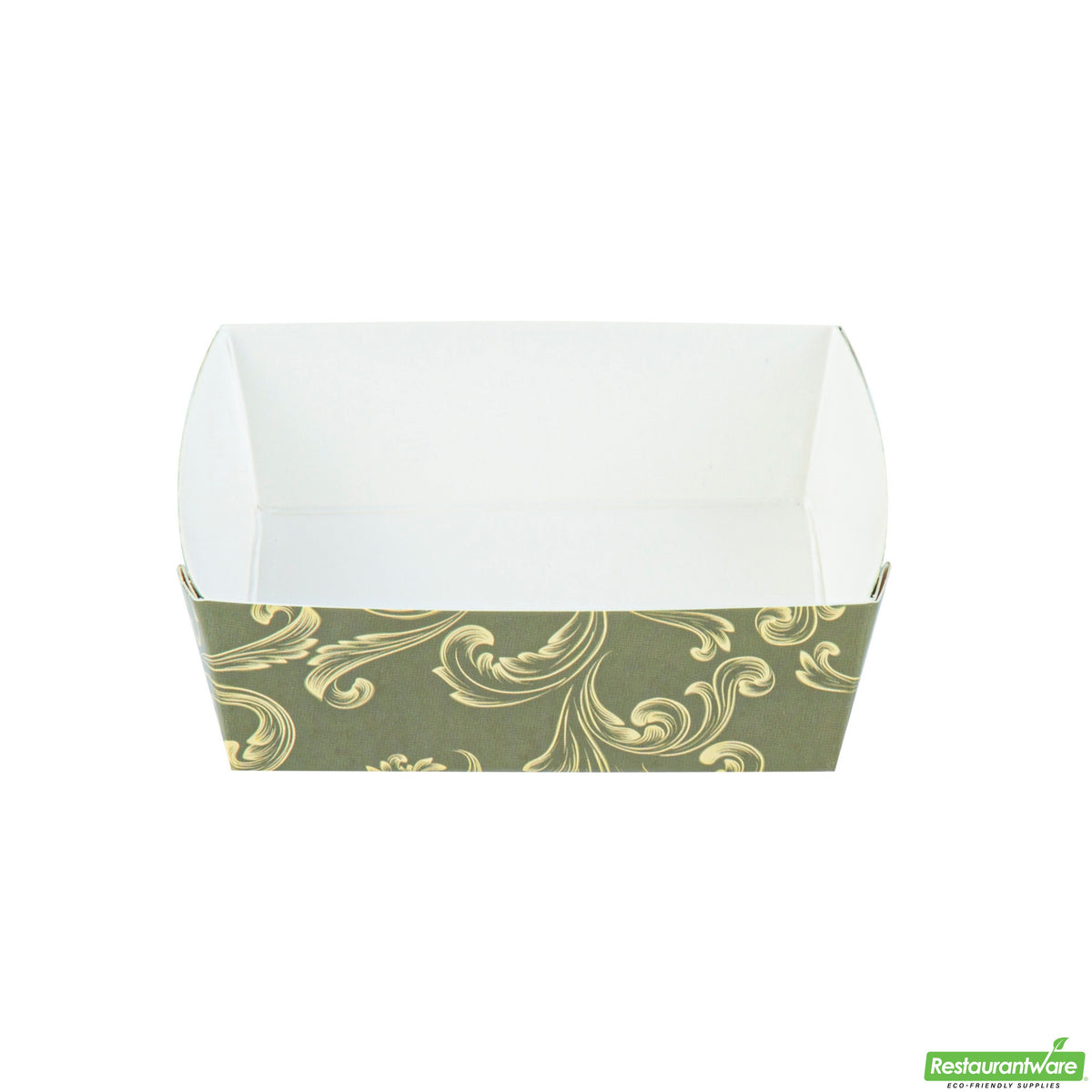 Trays, Baking, Bake Tek 8 Ounce, Greaseproof Paper, Dark Green Vintage Floral, 4.25 x 4.25 x 1.5 Inch,100 - 1 COUNT