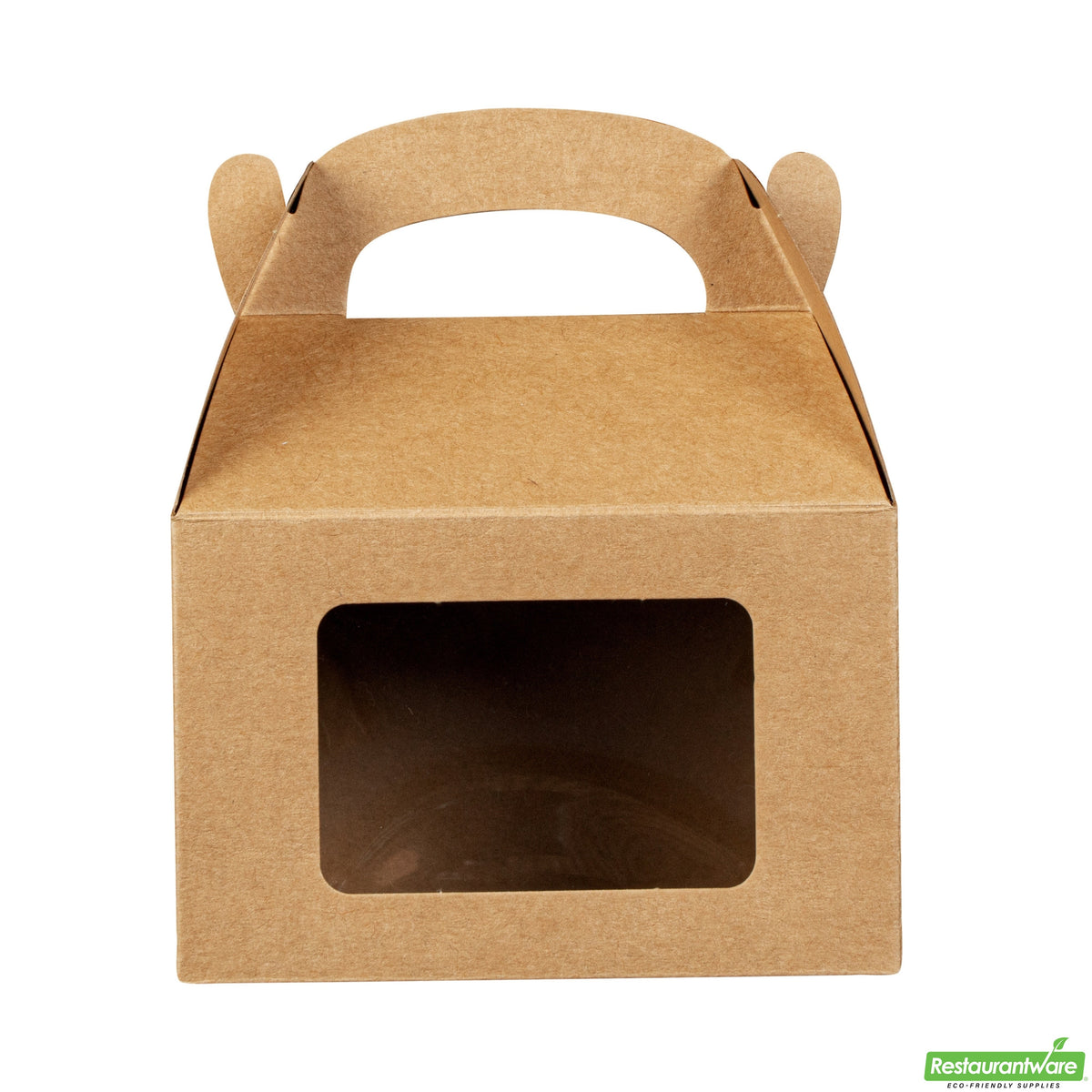 Boxes, Gable & Lunch, Bio Tek 4 x 2.50 x 2.50 Inch, Greaseproof Paper, Kraft, with Window,4 - 25 COUNT