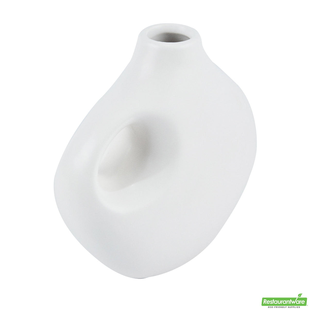 Vase, Table Art, 7 x 3.25 x 7 Inch, Ceramic, White, Jug Shape,1 - 1 EACH